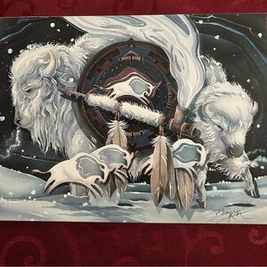 5/$15 White Buffalo Art Print Card